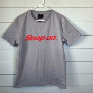 SNAP-ON short sleeve shirt gray and red women’s‎ size large